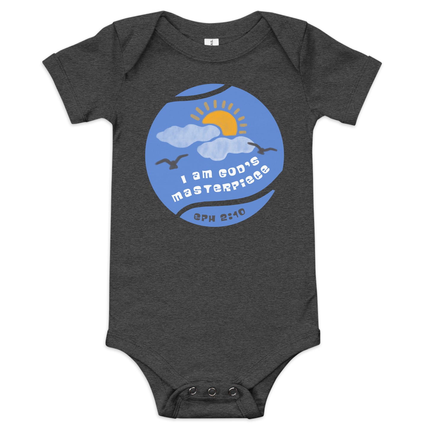 "I Am God's Masterpiece" Boys Baby Onesie
