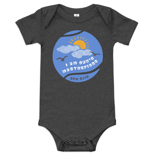 "I Am God's Masterpiece" Boys Baby Onesie